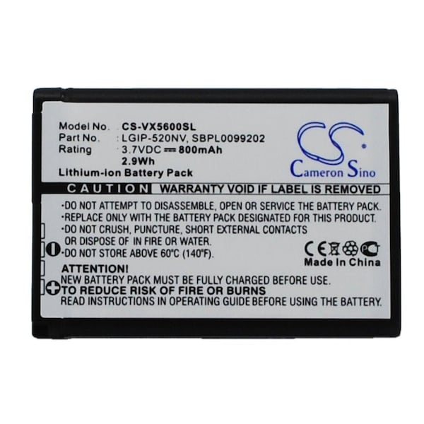 Bsc Preferred LG Beacon Revere UN150 Envoy VN270 Cosmos To Mobile Phone Repl. Battery CS-VX5600SL.1 - main